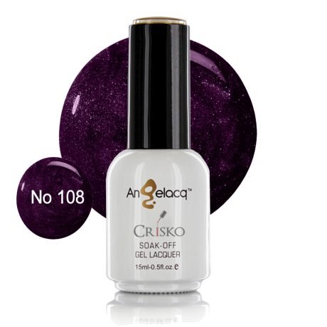 Ημιμόνιμο επαγγελματικό βερνίκι Angelacq 15ml 108 (μωβ σκούρο με glitter)
