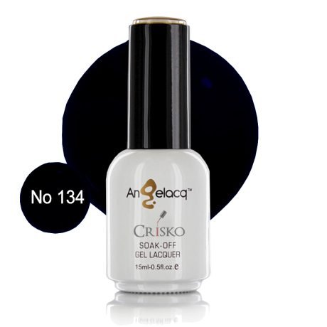 Ημιμόνιμο επαγγελματικό βερνίκι Angelacq 15ml 134 (μαύρο glitter πούλιες ιριδίζον)