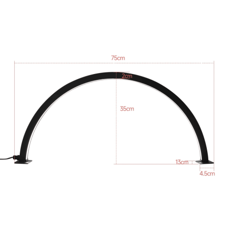 Επιτραπέζιο Φωτιστικό Led Half Moon 750mm ΜαύροΕπιτραπέζιο Φωτιστικό Led Half Moon 750mm