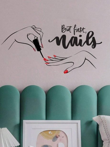 Αυτοκόλλητο τοίχου But first nails
